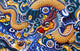 Brightly Painted Chinese Style Wood Carvings Wall Mural