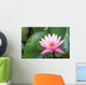 Pink Water Lily Surrounded By Leaves Wall Mural