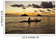 Man And Dog On A One-Man Outrigger Canoe At Sunset Wall Mural