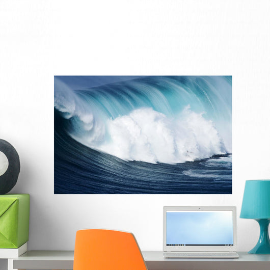 Hawaii, Maui, Yuri Farrant Surfs Huge Wave At Jaws, Aka Peahi Wall Mural