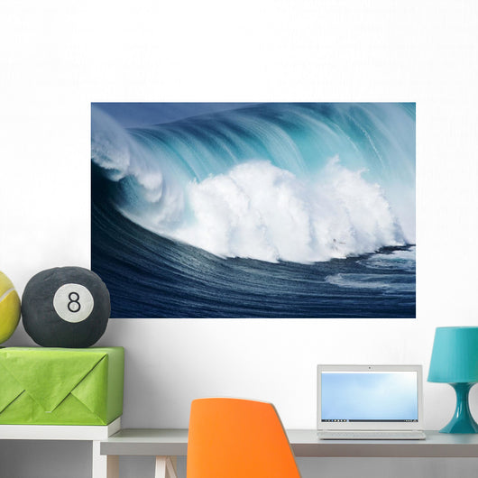 Hawaii, Maui, Yuri Farrant Surfs Huge Wave At Jaws, Aka Peahi Wall Mural