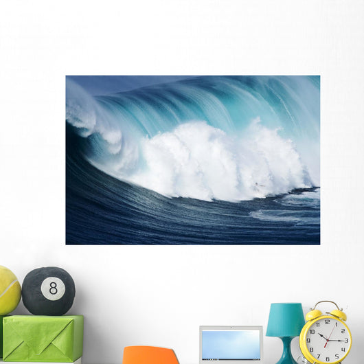 Hawaii, Maui, Yuri Farrant Surfs Huge Wave At Jaws, Aka Peahi Wall Mural