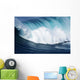 Hawaii, Maui, Yuri Farrant Surfs Huge Wave At Jaws, Aka Peahi Wall Mural