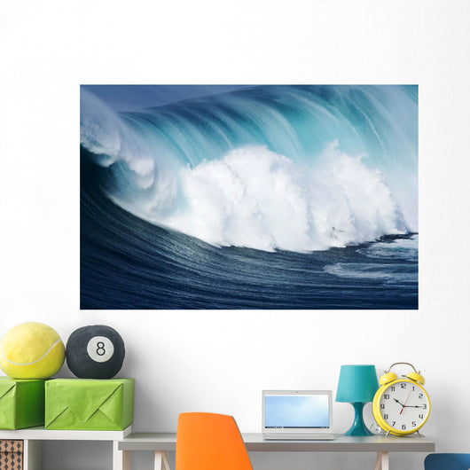 Hawaii, Maui, Yuri Farrant Surfs Huge Wave At Jaws, Aka Peahi Wall Mural