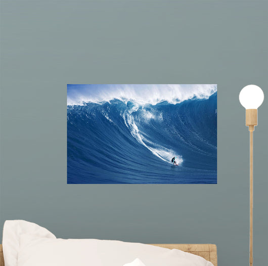 Hawaii, Maui, Yuri Farrant Surfs Huge Wave At Jaws, Aka Peahi Wall Mural