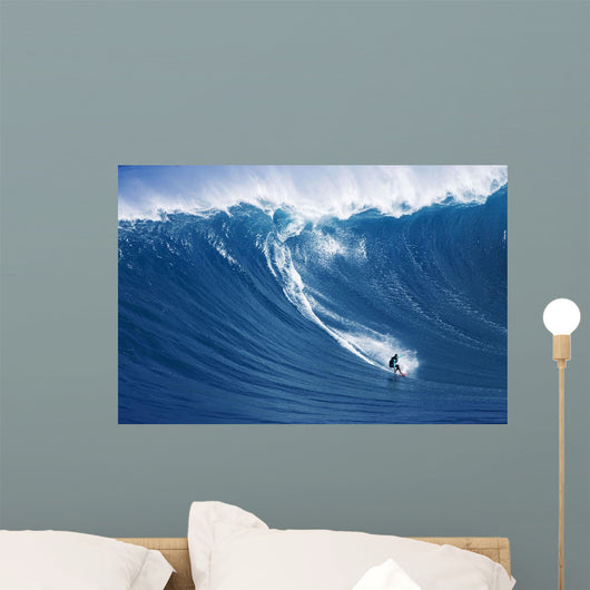 Hawaii, Maui, Yuri Farrant Surfs Huge Wave At Jaws, Aka Peahi Wall Mural