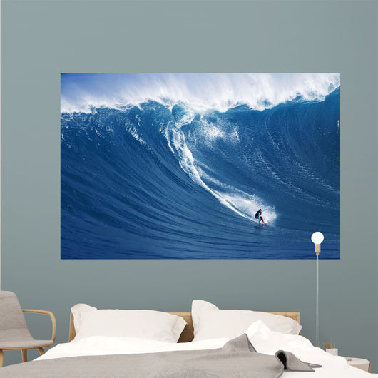 Hawaii, Maui, Yuri Farrant Surfs Huge Wave At Jaws, Aka Peahi Wall Mural