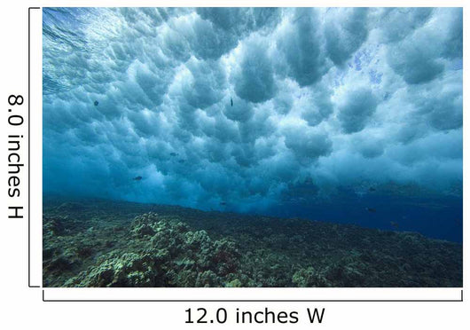 Hawaii, Underwater View Of Wave Breaking Over Shallow Reef Wall Mural