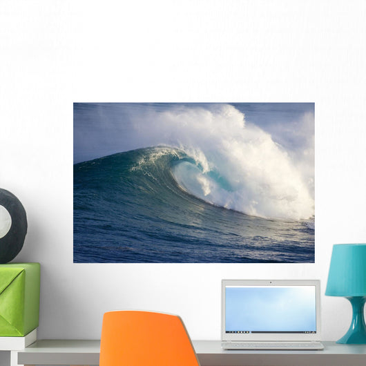 Hawaii, Maui, Large Wave Crashing At Jaws, Well Known Surf Spot Wall Mural