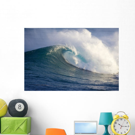 Hawaii, Maui, Large Wave Crashing At Jaws, Well Known Surf Spot Wall Mural