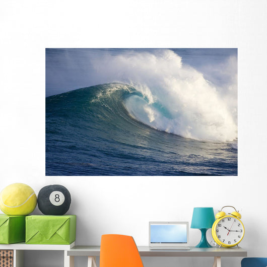 Hawaii, Maui, Large Wave Crashing At Jaws, Well Known Surf Spot Wall Mural