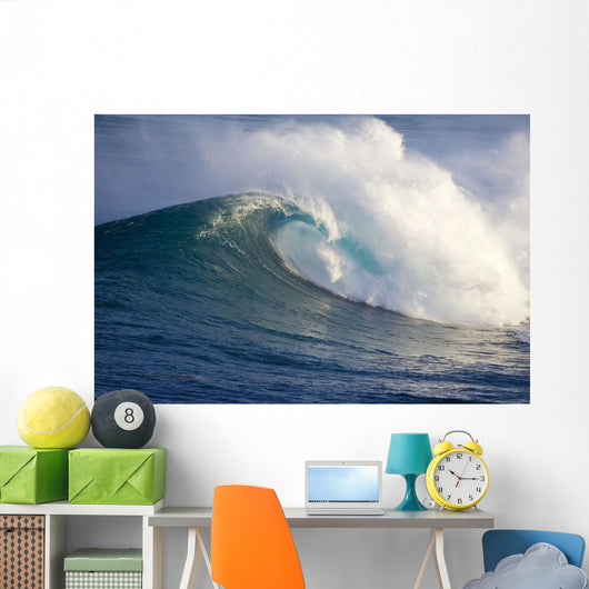 Hawaii, Maui, Large Wave Crashing At Jaws, Well Known Surf Spot Wall Mural