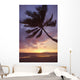 Hawaii, Maui, Kihei, Palm Tree Over The Beach At Sunset Wall Mural