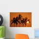 Hawaii, Sunset, Cluster Of Palm Trees, Sun Ball Wall Mural