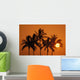 Hawaii, Sunset, Cluster Of Palm Trees, Sun Ball Wall Mural