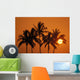Hawaii, Sunset, Cluster Of Palm Trees, Sun Ball Wall Mural