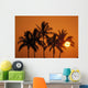 Hawaii, Sunset, Cluster Of Palm Trees, Sun Ball Wall Mural