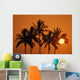 Hawaii, Sunset, Cluster Of Palm Trees, Sun Ball Wall Mural