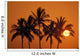 Hawaii, Sunset, Cluster Of Palm Trees, Sun Ball Wall Mural