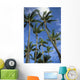 Hawaii, Palm Trees Against Blue Sky And Clouds Wall Mural