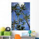 Hawaii, Palm Trees Against Blue Sky And Clouds Wall Mural