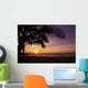 Hawaii, Silhouette Of Palm Tree Near Ocean, Colorful Sunset Wall Mural