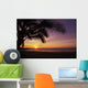Hawaii, Silhouette Of Palm Tree Near Ocean, Colorful Sunset Wall Mural