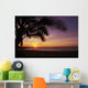 Hawaii, Silhouette Of Palm Tree Near Ocean, Colorful Sunset Wall Mural