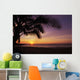 Hawaii, Silhouette Of Palm Tree Near Ocean, Colorful Sunset Wall Mural