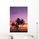 Cluster Of Palm Trees With Beautiful Sunset Background Wall Mural