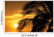 Palm Trees Silhouette With Sunset, Orange Sky And Clouds In Background Wall Mural