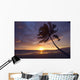 Couple And Dog Walking Along The Beach Wall Mural