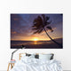 Couple And Dog Walking Along The Beach Wall Mural