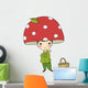 Mushroom Cap Boy Gnome Wall Decal