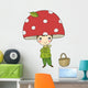 Mushroom Cap Boy Gnome Wall Decal