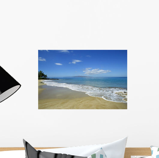 Hawaii, Maui, Wailea, Beautiful Polo Beach, Kahoolawe In Distance Wall Mural