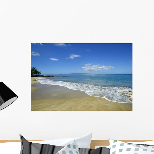 Hawaii, Maui, Wailea, Beautiful Polo Beach, Kahoolawe In Distance Wall Mural