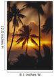 French Polynesia, Tahiti, Palm Trees Silhouetted By A Vibrant Sunset Wall Mural
