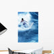 Surfer Carving On Splashing Wave, Interesting Perspective And Blur Wall Mural