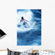 Surfer Carving On Splashing Wave, Interesting Perspective And Blur Wall Mural