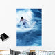 Surfer Carving On Splashing Wave, Interesting Perspective And Blur Wall Mural