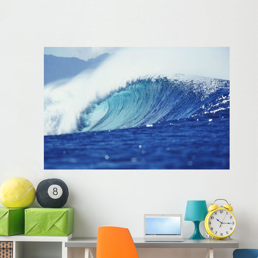 Hawaii, Oahu, Perfect Wave At Pipeline Wall Mural