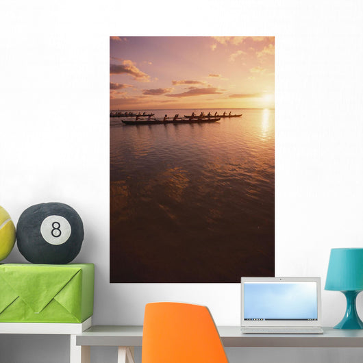 Pink Sunset And Ocean Reflections Wall Mural