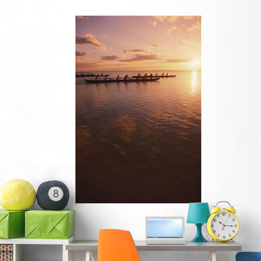 Pink Sunset And Ocean Reflections Wall Mural