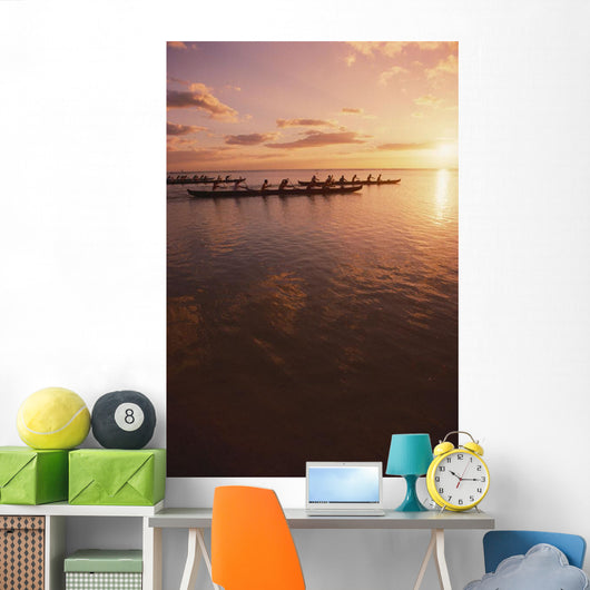 Pink Sunset And Ocean Reflections Wall Mural