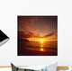 Calm Shoreline Ocean Waters With Orange Reflections From Sunset Wall Mural