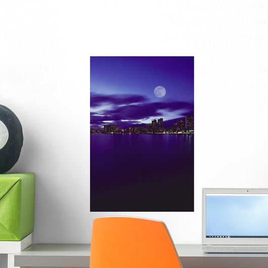 Pale Purple Sky With Reflections On Water Wall Mural