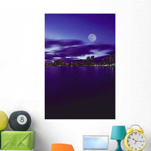 Pale Purple Sky With Reflections On Water Wall Mural