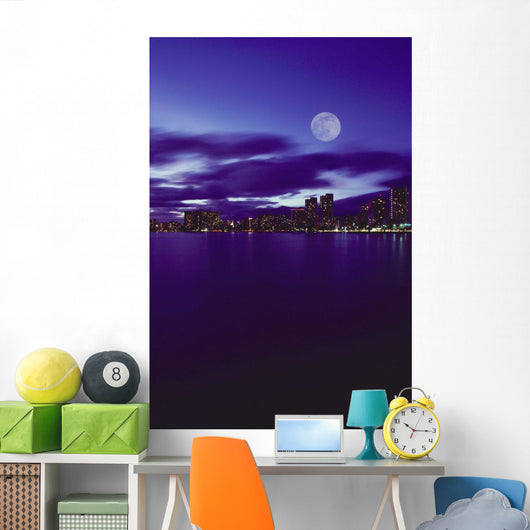 Pale Purple Sky With Reflections On Water Wall Mural