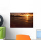 Hawaii, Oahu, Ko'olina Resort, Sunset Over Ocean, Palm Trees Wall Mural